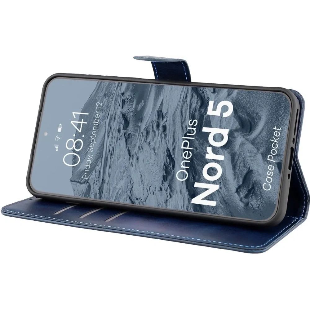 Etui z klapką Bizon Case Pocket do OnePlus Nord 5 granatowe