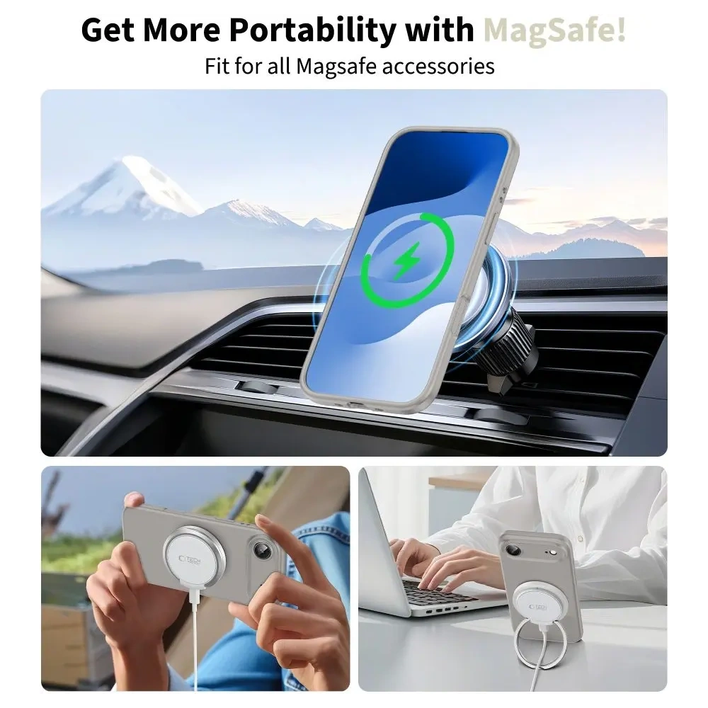 Etui Tech-Protect Silicone MagSafe do Apple iPhone Air Stone Grey