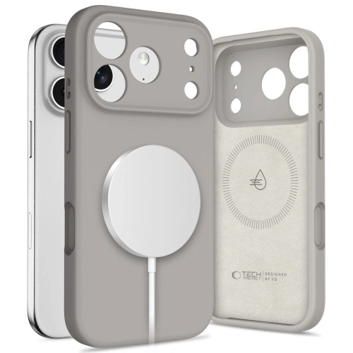 Etui Tech-Protect Silicone MagSafe do Apple iPhone 17 Pro Stone Grey