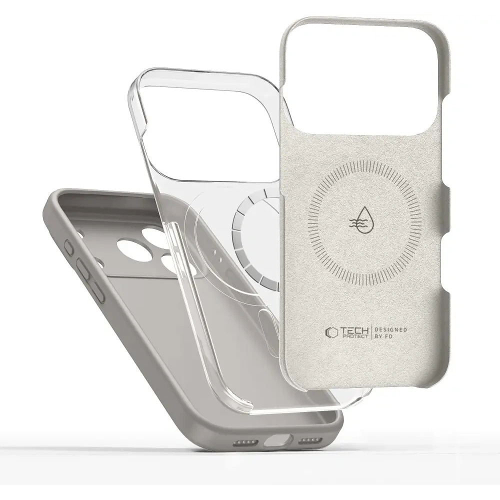 Etui Tech-Protect Silicone MagSafe do Apple iPhone 17 Pro Max Stone Grey