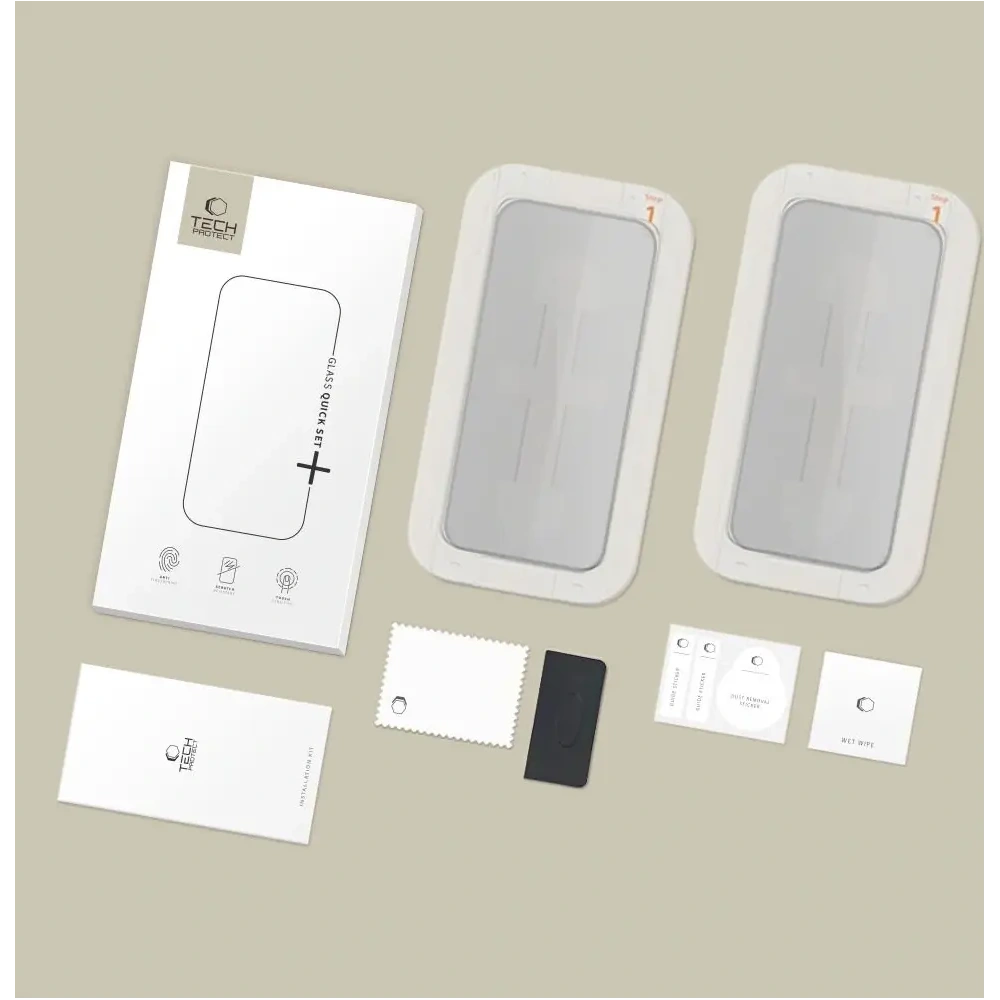 Szkło prywatyzujące Tech-Protect Quick Set Spy+ do Apple iPhone 13 / 13 Pro / 14 / 16e Privacy [2 PACK]