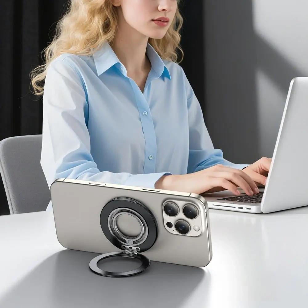 Uchwyt na palec z blaszką Tech-Protect MMR600 Magnetic MagSafe Phone Ring Satin Black