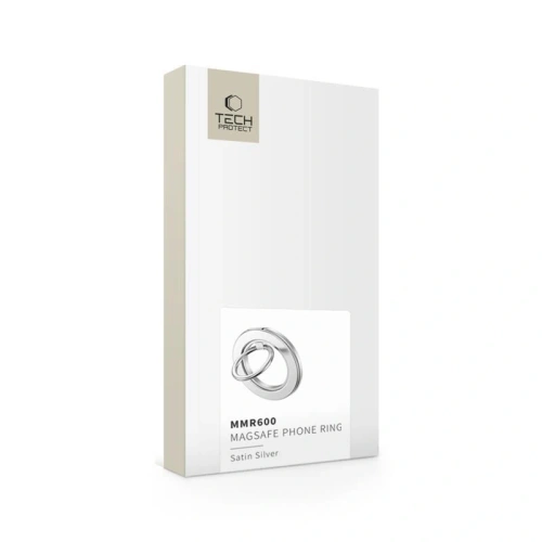 Uchwyt na palec z blaszką Tech-Protect MMR600 Magnetic MagSafe Phone Ring Satin Silver