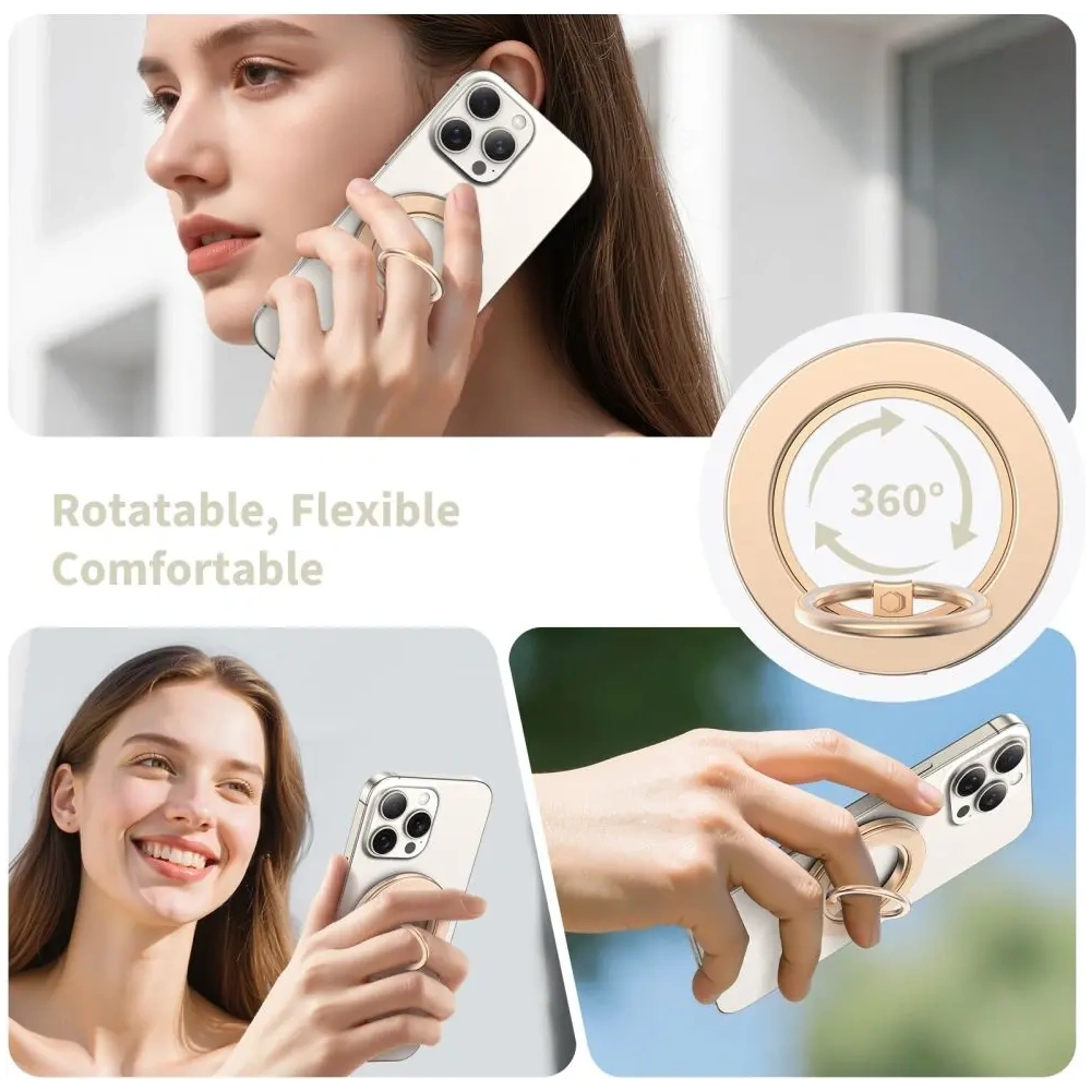 Uchwyt na palec z blaszką Tech-Protect MMR600 Magnetic MagSafe Phone Ring Satin Gold