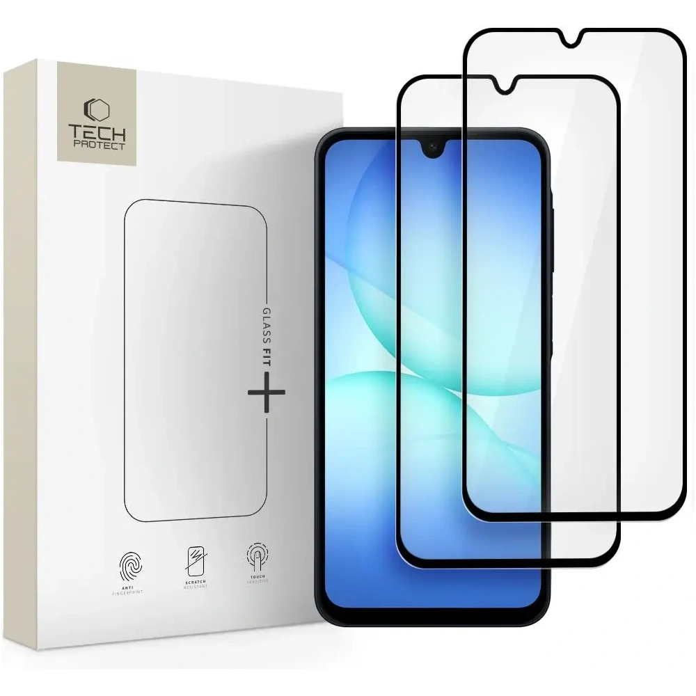 Szkło hartowane Tech-Protect Glass Fit+ do Samsung Galaxy A16 4G / 5G / A26 5G / A17 4G / 5G Black [2 PACK]