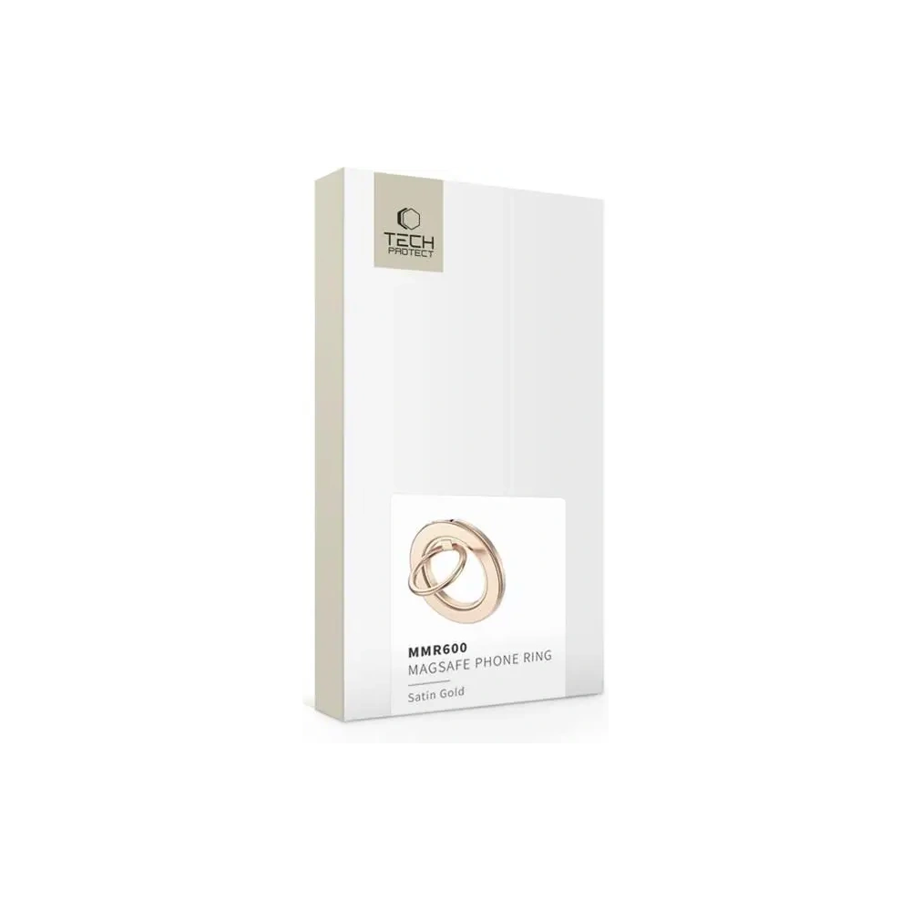 Uchwyt na palec z blaszką Tech-Protect MMR600 Magnetic MagSafe Phone Ring Satin Gold