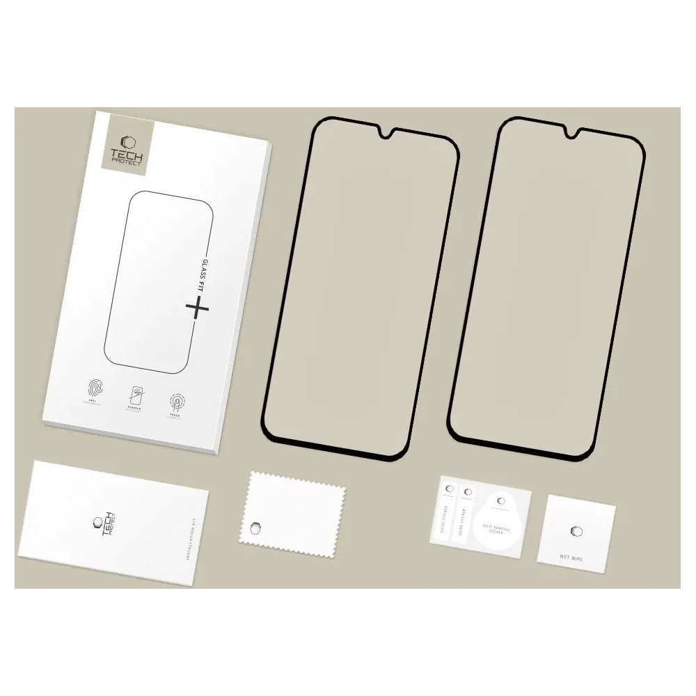 Szkło hartowane Tech-Protect Glass Fit+ do Samsung Galaxy A16 4G / 5G / A26 5G / A17 4G / 5G Black [2 PACK]