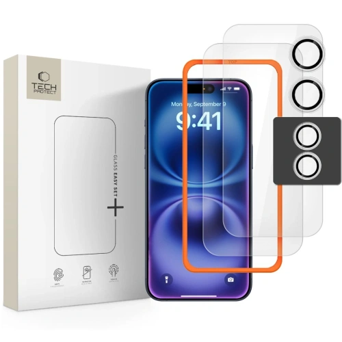 Szkło hartowane Tech-protect Easy Set+ do Apple iPhone 17 Clear [3 PACK]