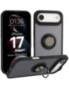 Etui z uchwytem na palec Bizon Case Hybrid Ring do Apple iPhone 17 Air przydymione z czarną ramką