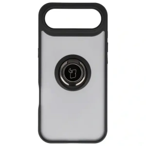 Etui z uchwytem na palec Bizon Case Hybrid Ring do Apple iPhone 17 Air przydymione z czarną ramką