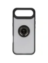 Etui z uchwytem na palec Bizon Case Hybrid Ring do Apple iPhone 17 Air przydymione z czarną ramką