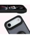 Etui z uchwytem na palec Bizon Case Hybrid Ring do Apple iPhone 17 Air przydymione z czarną ramką