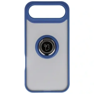 Etui z uchwytem na palec Bizon Case Hybrid Ring do Apple iPhone 17 Air przydymione z granatową ramką