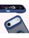 Etui z uchwytem na palec Bizon Case Hybrid Ring do Apple iPhone 17 Air przydymione z granatową ramką