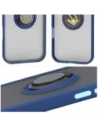 Etui z uchwytem na palec Bizon Case Hybrid Ring do Apple iPhone 17 Air przydymione z granatową ramką