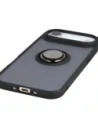 Etui z uchwytem na palec Bizon Case Hybrid Ring do Apple iPhone 17 Air przydymione z czarną ramką