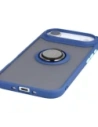 Etui z uchwytem na palec Bizon Case Hybrid Ring do Apple iPhone 17 Air przydymione z granatową ramką
