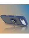 Etui z uchwytem na palec Bizon Case Hybrid Ring do Apple iPhone 17 Air przydymione z granatową ramką