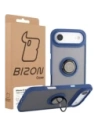 Etui z uchwytem na palec Bizon Case Hybrid Ring do Apple iPhone 17 Air przydymione z granatową ramką