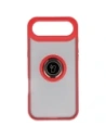 Etui z uchwytem na palec Bizon Case Hybrid Ring do Apple iPhone 17 Air przydymione z czerwoną ramką