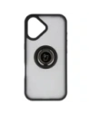 Etui z uchwytem na palec Bizon Case Hybrid Ring do Apple iPhone 17 przydymione z czarną ramką