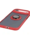 Etui z uchwytem na palec Bizon Case Hybrid Ring do Apple iPhone 17 Air przydymione z czerwoną ramką