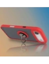 Etui z uchwytem na palec Bizon Case Hybrid Ring do Apple iPhone 17 Air przydymione z czerwoną ramką