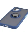 Etui z uchwytem na palec Bizon Case Hybrid Ring do Apple iPhone 17 przydymione z granatową ramką