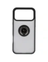 Etui z uchwytem na palec Bizon Case Hybrid Ring do Apple iPhone 17 Pro Max przydymione z czarną ramką