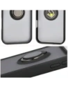 Etui z uchwytem na palec Bizon Case Hybrid Ring do Apple iPhone 17 Pro Max przydymione z czarną ramką