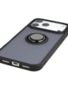 Etui z uchwytem na palec Bizon Case Hybrid Ring do Apple iPhone 17 Pro Max przydymione z czarną ramką