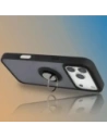 Etui z uchwytem na palec Bizon Case Hybrid Ring do Apple iPhone 17 Pro Max przydymione z czarną ramką