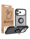 Etui z uchwytem na palec Bizon Case Hybrid Ring do Apple iPhone 17 Pro Max przydymione z czarną ramką