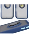 Etui z uchwytem na palec Bizon Case Hybrid Ring do Apple iPhone 17 Pro Max przydymione z granatową ramką