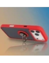 Etui z uchwytem na palec Bizon Case Hybrid Ring do Apple iPhone 17 Pro Max przydymione z czerwoną ramką