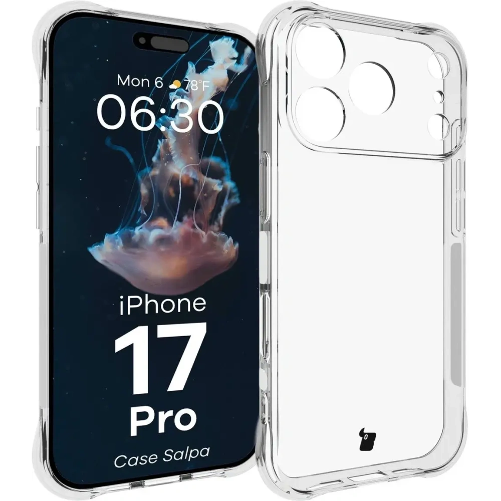 Elastyczne etui Bizon Case Salpa do Apple iPhone 17 Pro przezroczyste