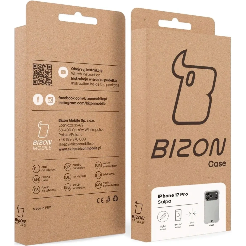 Elastyczne etui Bizon Case Salpa do Apple iPhone 17 Pro przezroczyste
