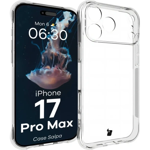 Elastyczne etui Bizon Case Salpa do Apple iPhone 17 Pro Max przezroczyste