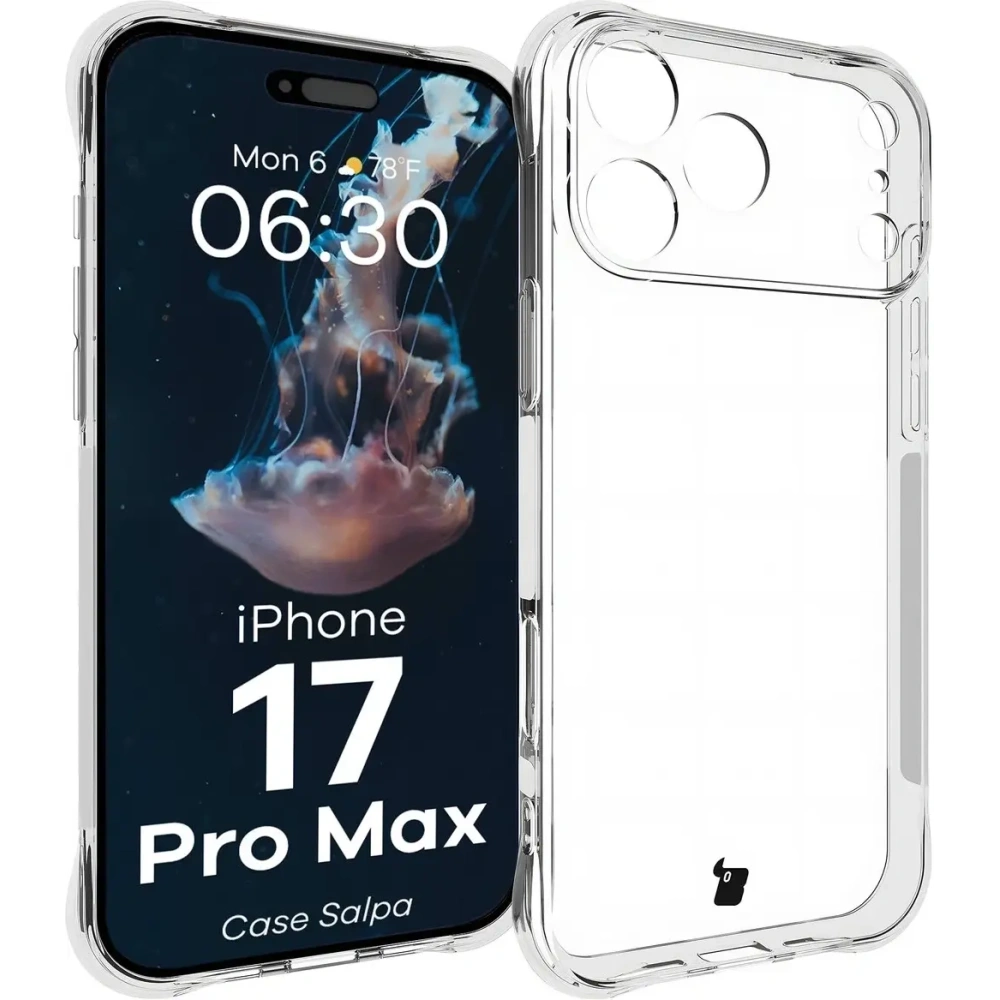 Elastyczne etui Bizon Case Salpa do Apple iPhone 17 Pro Max przezroczyste