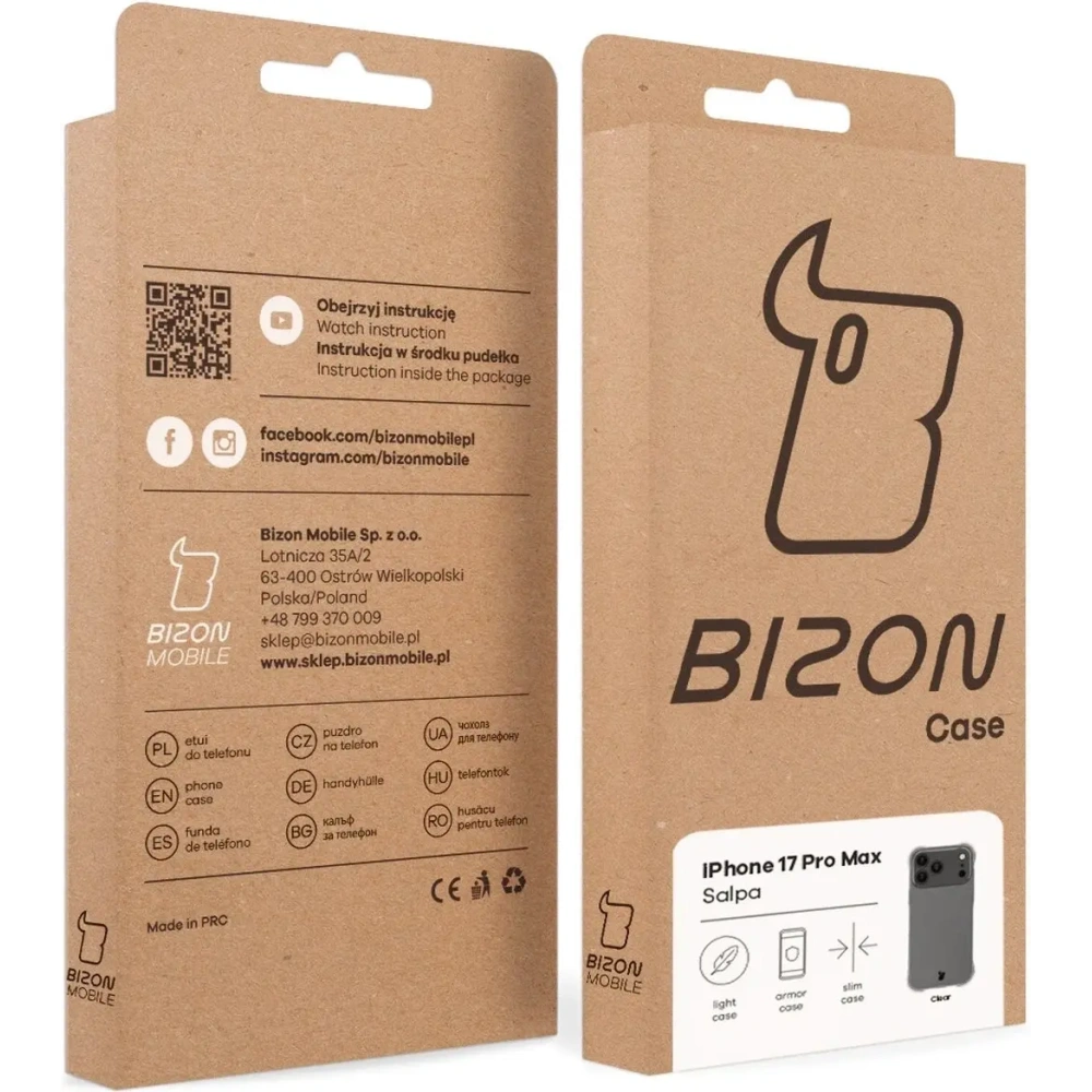 Elastyczne etui Bizon Case Salpa do Apple iPhone 17 Pro Max przezroczyste