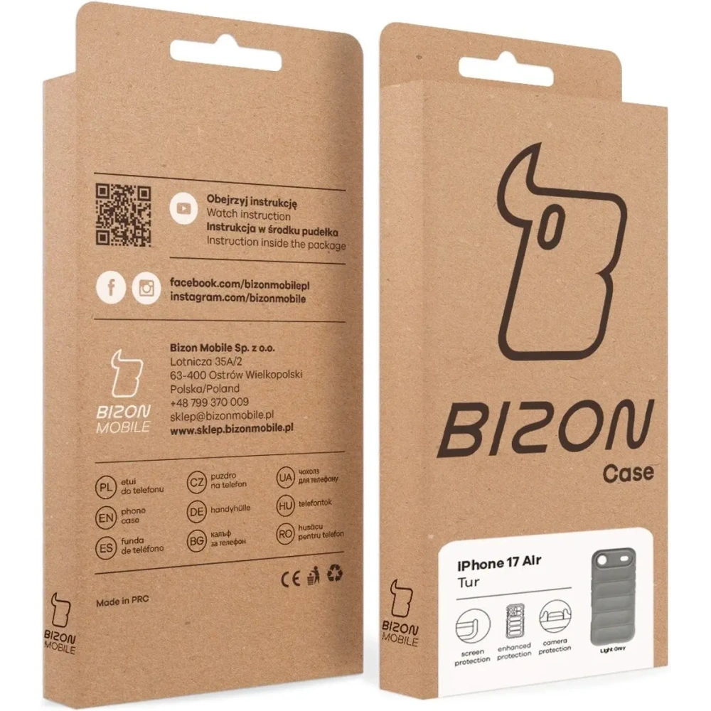 Pancerne etui Bizon Case Tur do Apple iPhone Air jasnoszare
