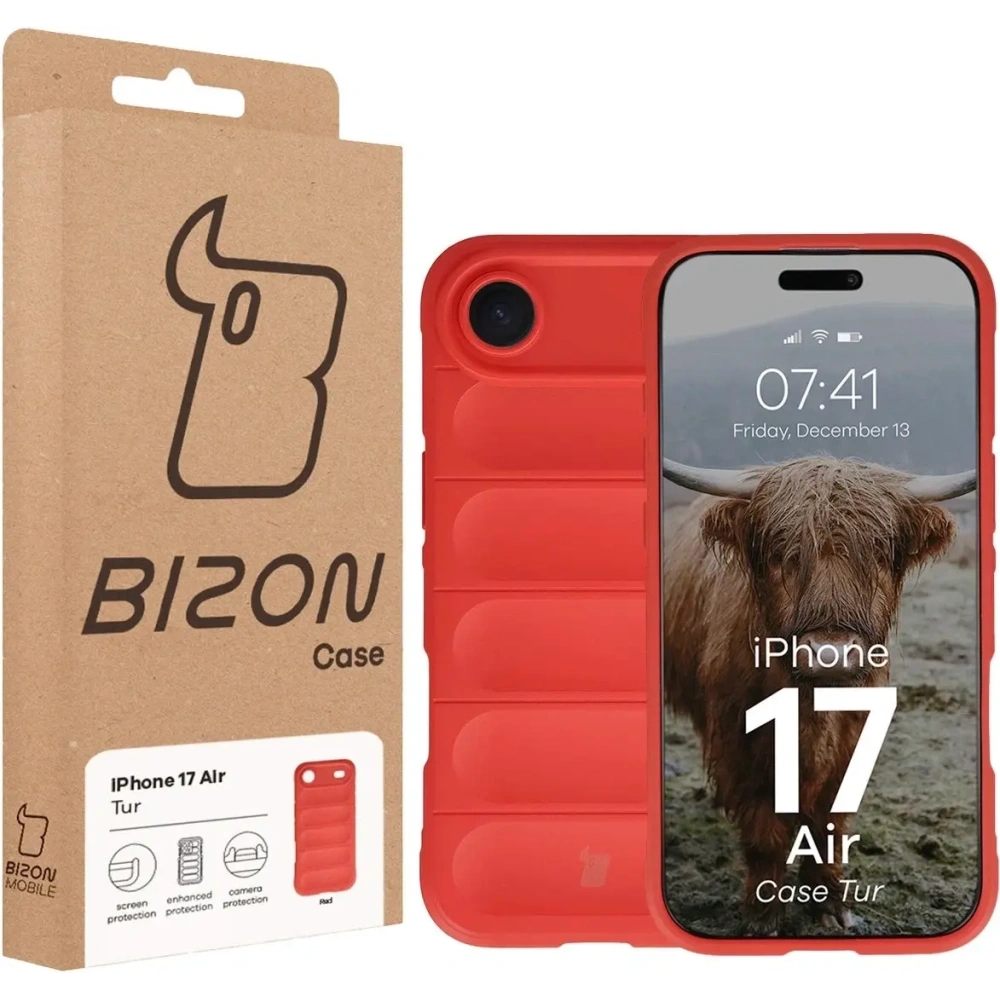 Pancerne etui Bizon Case Tur do Apple iPhone Air czerwone