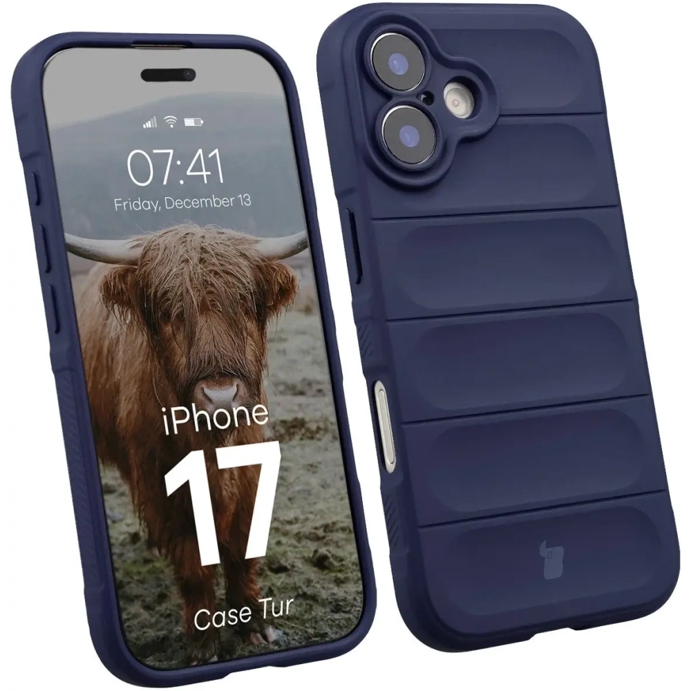 Pancerne etui Bizon Case Tur do Apple iPhone 17 granatowe
