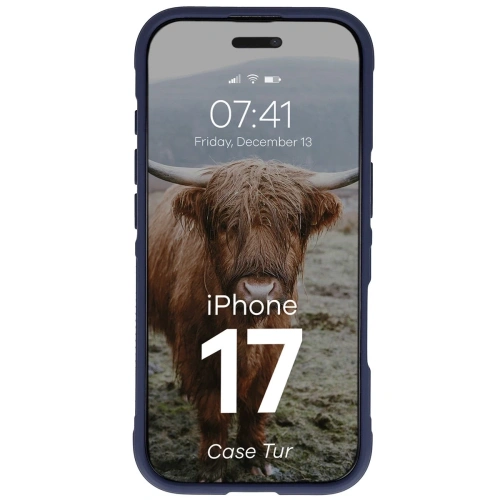 Pancerne etui Bizon Case Tur do Apple iPhone 17 granatowe