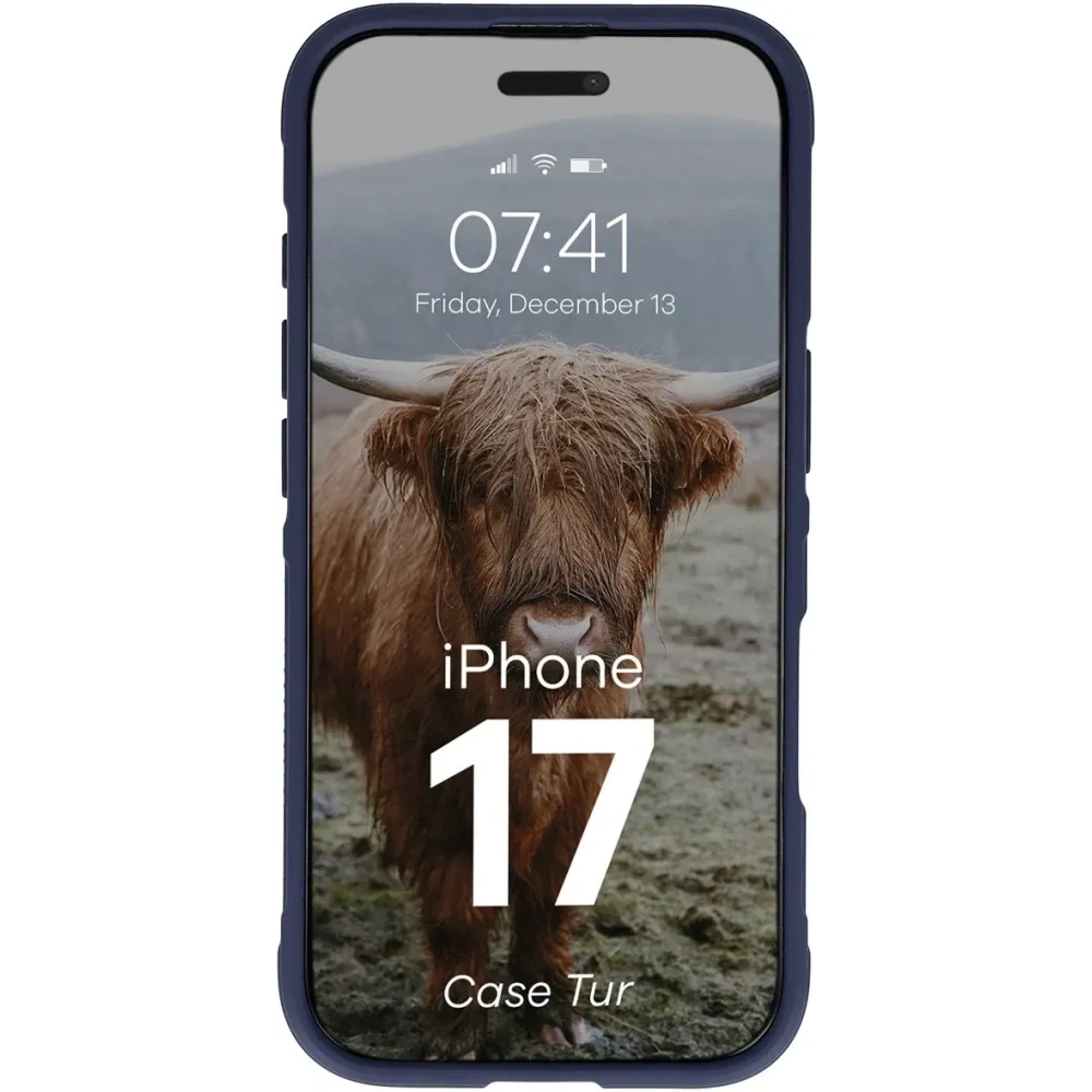 Pancerne etui Bizon Case Tur do Apple iPhone 17 granatowe