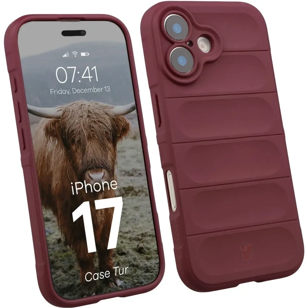 Pancerne etui Bizon Case Tur do Apple iPhone 17 burgundowe
