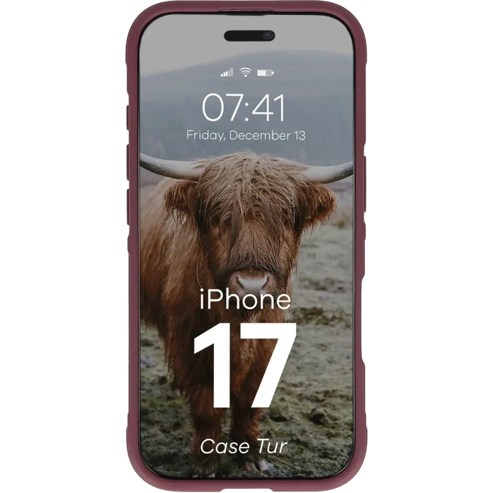 Pancerne etui Bizon Case Tur do Apple iPhone 17 burgundowe