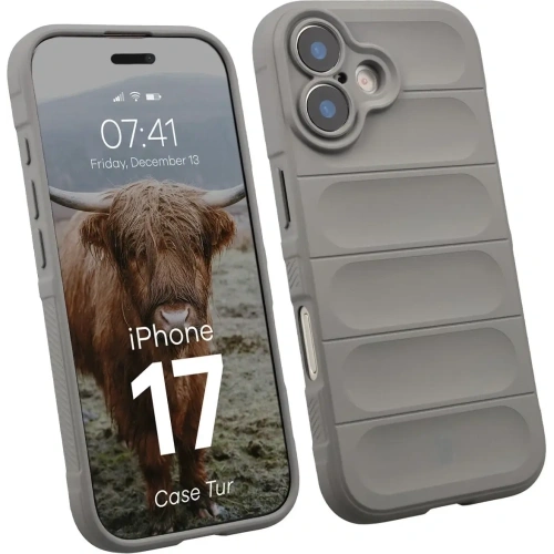 Pancerne etui Bizon Case Tur do Apple iPhone 17 jasnoszare