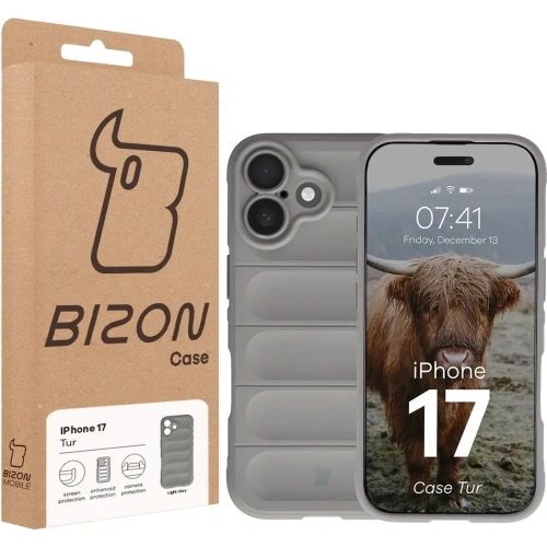 Pancerne etui Bizon Case Tur do Apple iPhone 17 jasnoszare