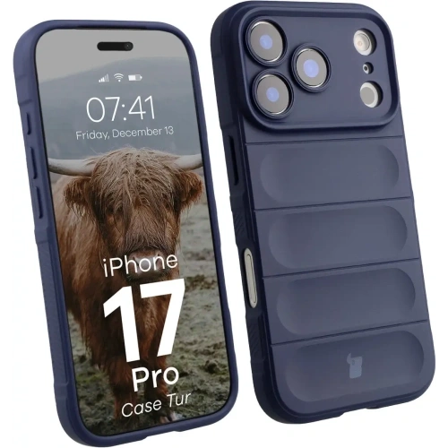Pancerne etui Bizon Case Tur do Apple iPhone 17 Pro granatowe